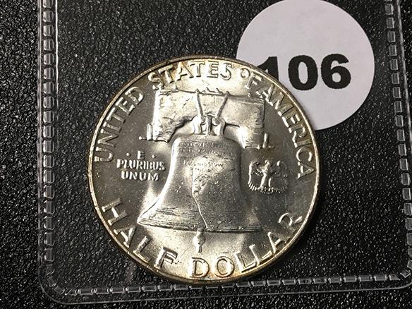 1955 Franklin Half, Unc,
