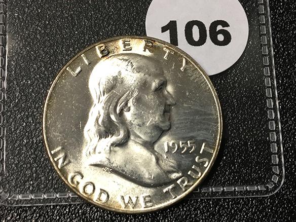 1955 Franklin Half, Unc,