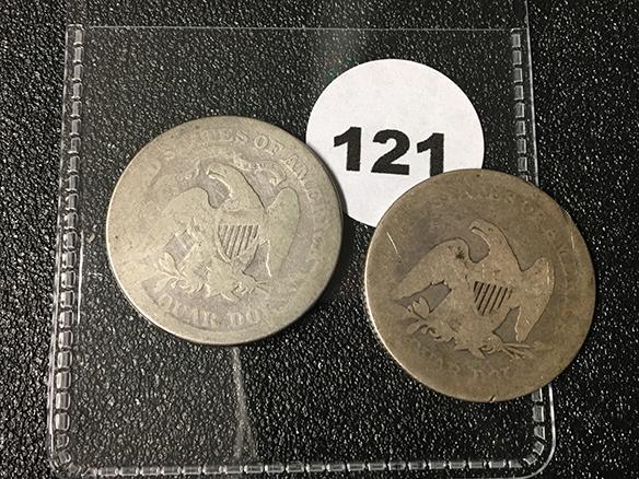 1857, 1873 Seated Quarters