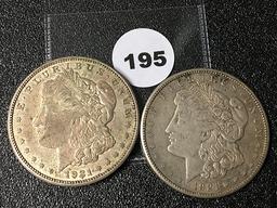 (2) 1921-S Morgan Dollars