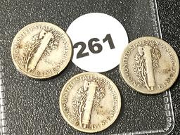 1938, 38-D, 38-S Mercury Dimes