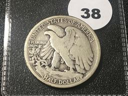 1917-D OBV Walking Liberty Half