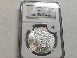 1887 Morgan Dollar, NGC MS64