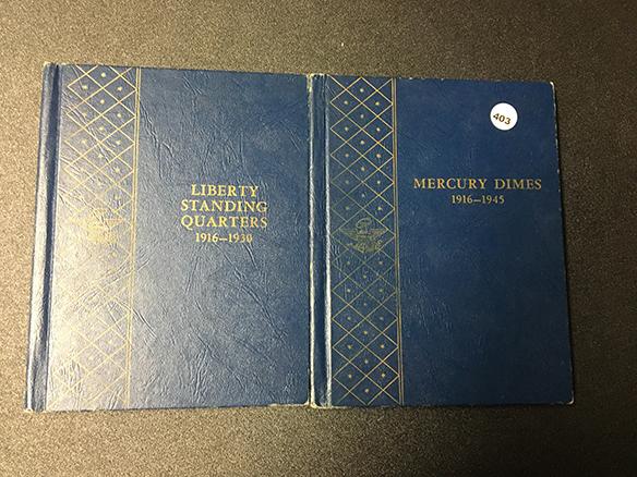 Mercury Dime and Standing Liberty Quarter Albums, No Coins