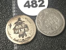 1877-CC, 87 Seated Dimes