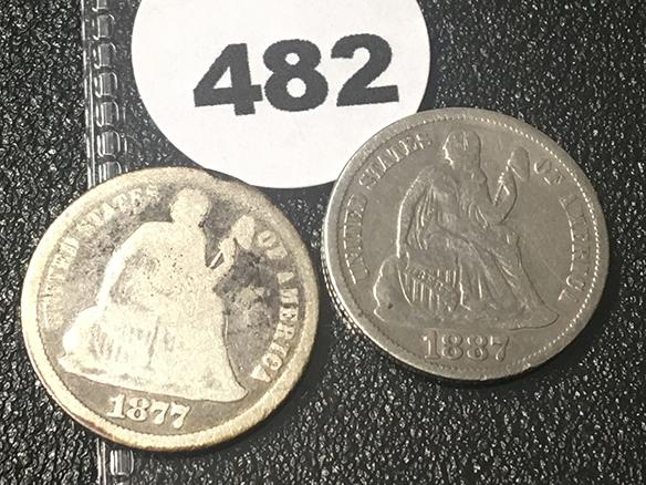 1877-CC, 87 Seated Dimes