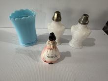 Enesco Salt Doll & Vintage Glass