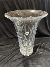 Lead Crystal 12 in. Fluted Top Vase