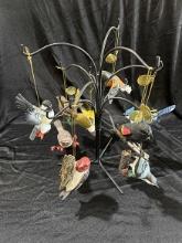 12 in. Tall Ornament Tree w/Songbird Christmas Ornaments, By Danbury Mint
