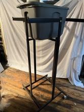 Adjustable Height Clothing Rack w/Tote of Hangers