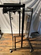 Adjustable Height Clothing Rack with Hangers & 4 Curtains