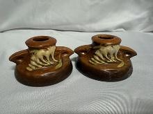 Pair of Roseville Freesia Candle Holders