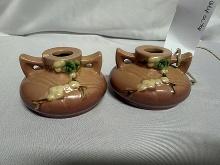 Roseville Snowberry Candle Holders