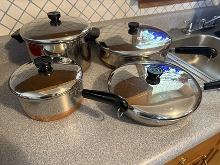 (4) As New Revere Ware Pans
