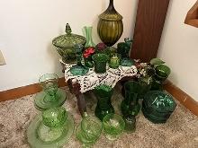 Misc. Green Glassware, Stool
