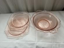 Mayfair Pattern Pink Depression Glass