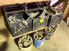 (4) Crates, (3) Buckets of Top Clips for Plywood Forms 8, 9 & 10 in.