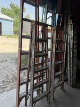 (2) 6 ft. Fiberglass Ladders & 1 1/2 8 ft. Ladders- Need Attention