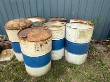 Lot of 7 55 gal. Barrels