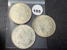 (3 X $) 1921 Morgan Dollars