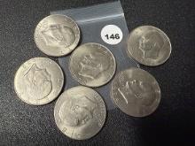 Lot of 6 Ike Dollars
