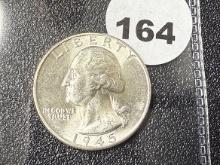 1945 Washington Quarter, BU