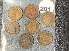 Lot of (7) 1890s Indian Cents