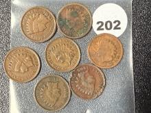 Lot of (7) 1900s Indian Cents