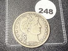 1908-O Barber Half Dollars