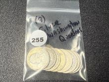 (9) Silver Washington Quarters