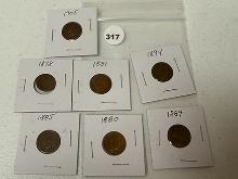 Lot of 7 Indian Head Cents