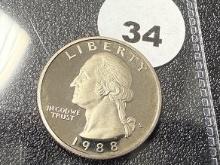 1988-S Proof Washington Cameo Quarter