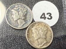 1945, 45-S Mercury Dimes
