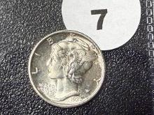 1936 Mercury Dime, Top & Bottom - Split Bands