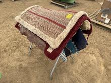 (3) Horse Blankets, Saddle Stand