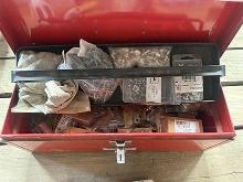 Tool Box w/ JD Rivots, Nuts, Bolts