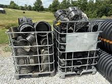 2 Baskets of Assorted Tile Pipe Fittings