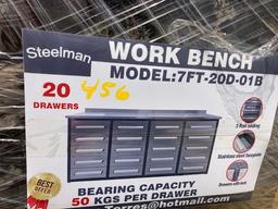 NEW Steelman 7' 20 Drawer Workbench Stainless