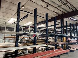 Blue Lumber Rack 5 uprights Apx 20Lx14H 30 Arms (Racking Only)