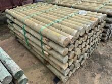 (1) Bundle Of (66) NEW 3.5inx6.5ft Treated Post