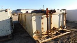 4'8"H x 8'4"W x 20'L Mud Tank, Sgl Comp, Gas Buster, Slant Bottom, (2) Drain Dum