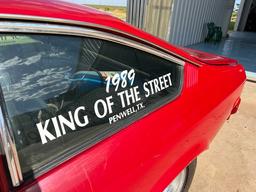 (X) 1975 CHEVY VEGA DRAGRACE CAR BUILT BY DON HARDY 10/28/1979, MODEL: K.13, P/B