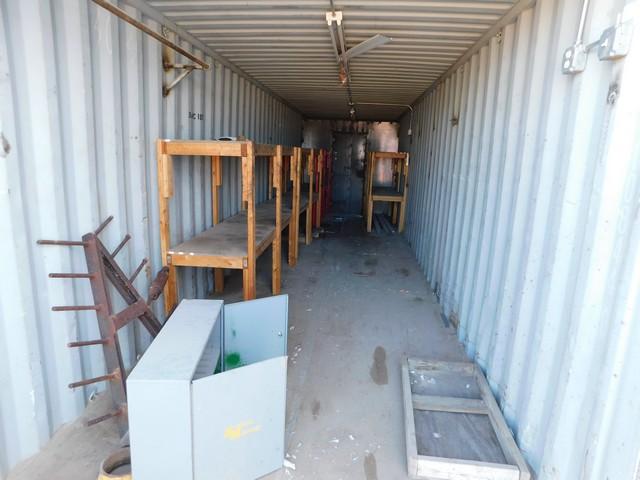 40'L X 8'W X 8.5'H SINGLE DOOR SEA CONTAINER W/ SHELVING, LIGHTS / ELECTRICITY H