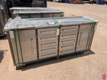 7'L X 2'W X 3'H STAINLESS STEEL TOOLBOX W/ (10) DRAWERS & (2) CABINETS