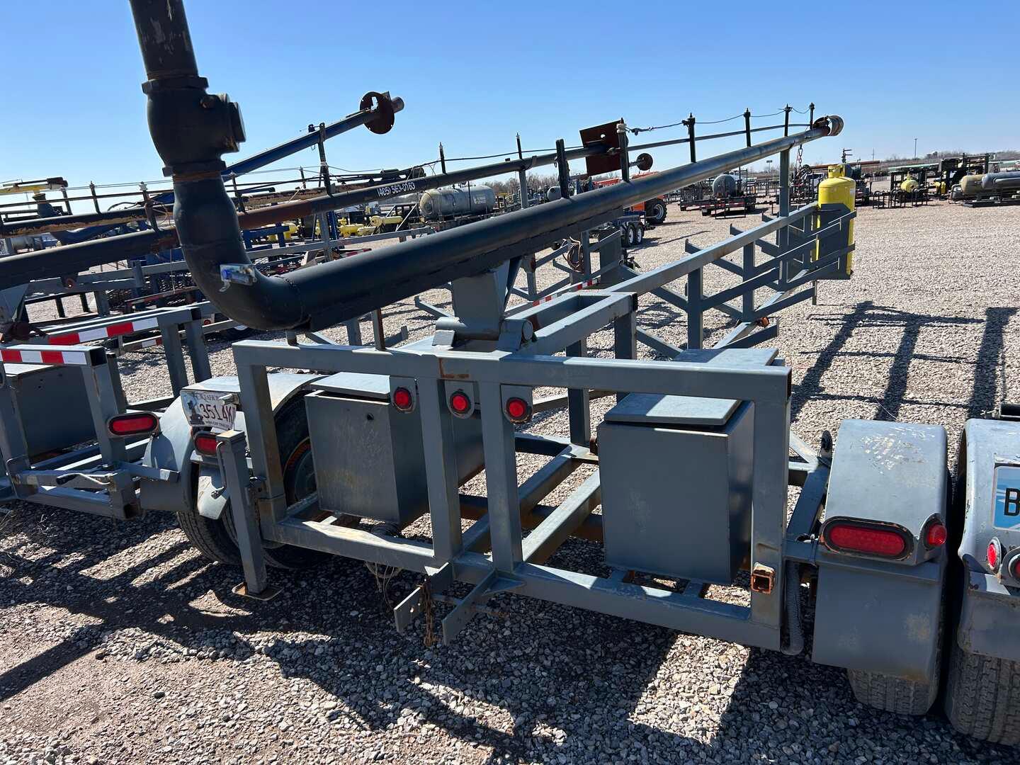 4" X 30' FLARE STACK MTD ON 25' S/A BUMPER PULL TRAILER