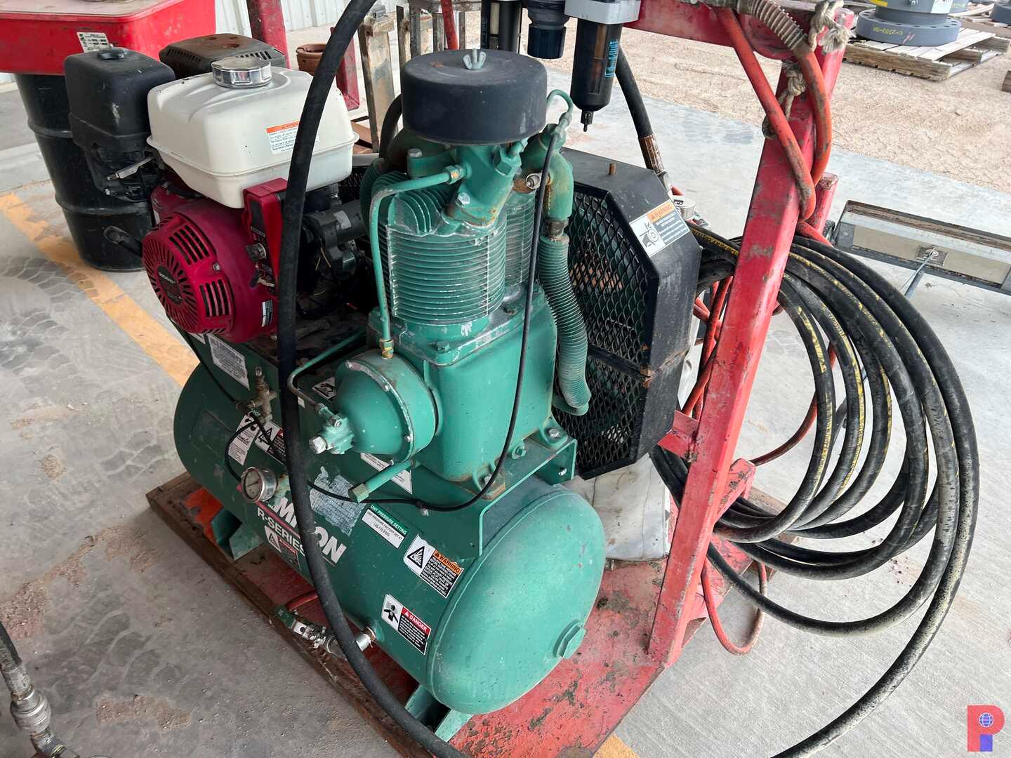 TWO BARREL GREASE SKID W/ HONDA GX390 ENGINE