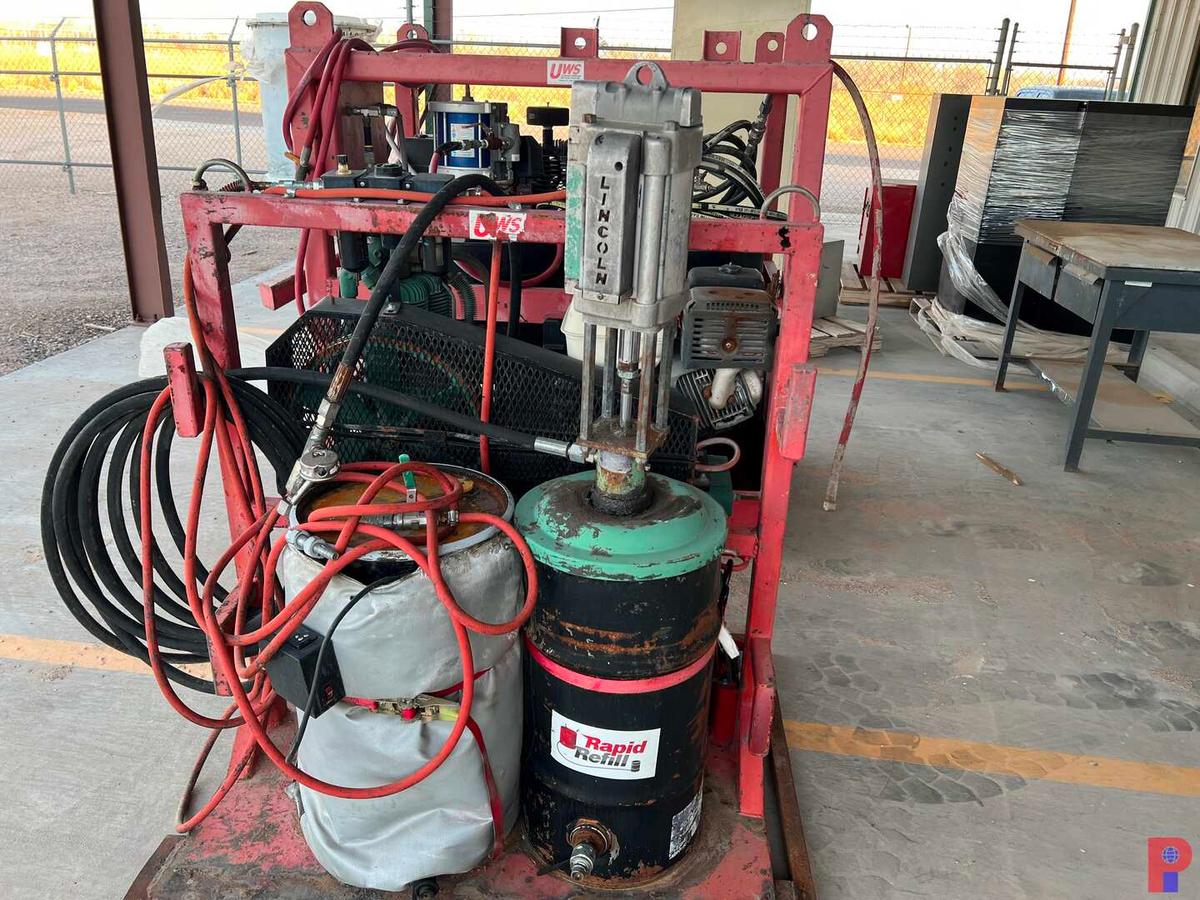 TWO BARREL GREASE SKID W/ HONDA GX390 ENGINE