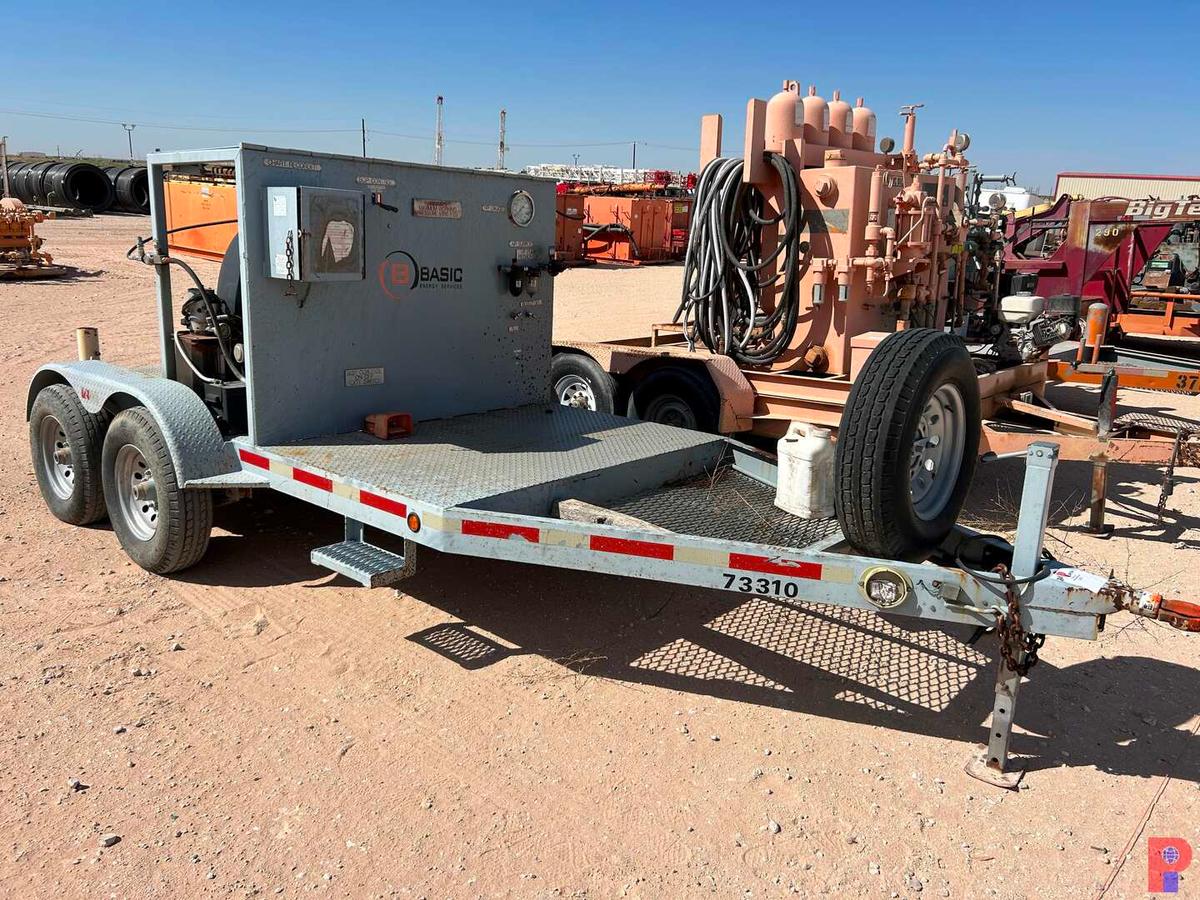 2012 M/R FABRICATION 16 T/A 5K PSI BLOWOUT PREVENTER TEST UNIT BUMPER PULL TRAILER