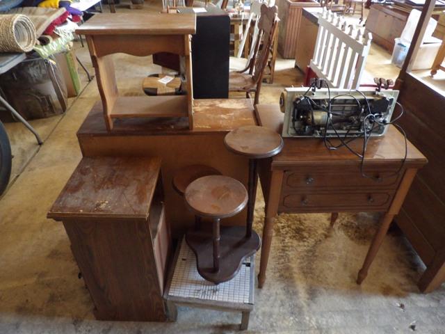 Wood Plant Stand, Sewing Machine, End Table, Bench, Book Shelf