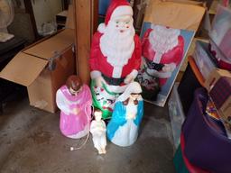 Lighted Santa Claus & Nativity Scene